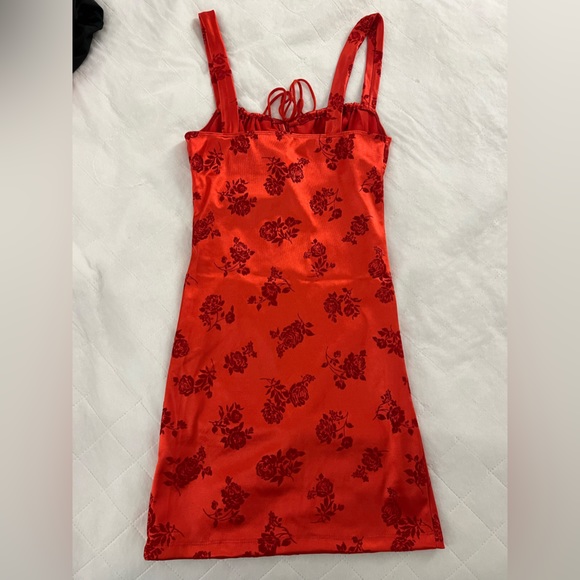 Motel Rocks - Red Silk Mini Dress - Picture 4 of 4